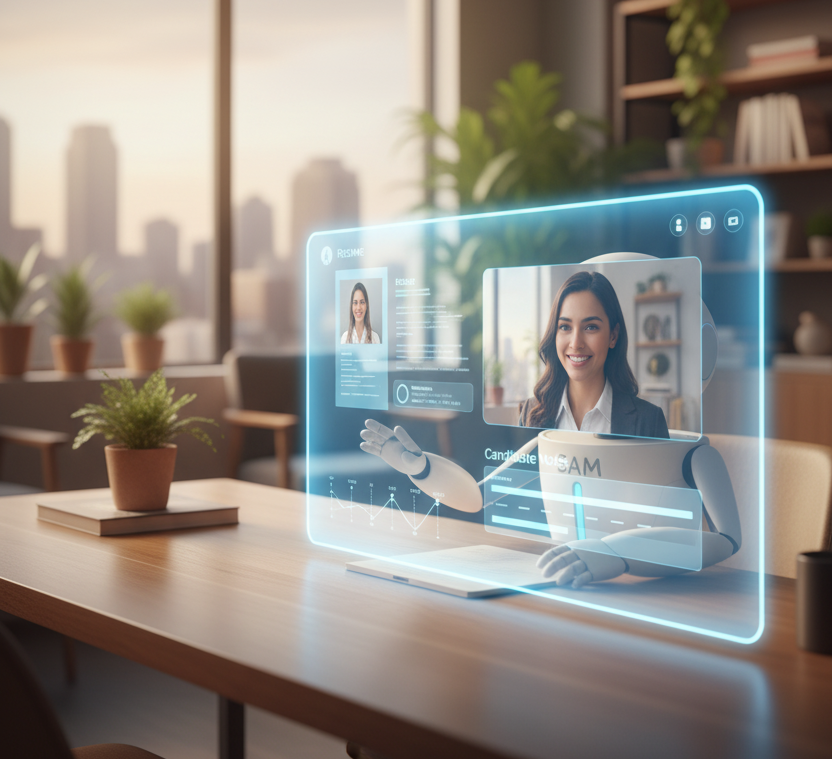 Agente de Recursos Humanos IA entrevistando a un candidato por video llamada